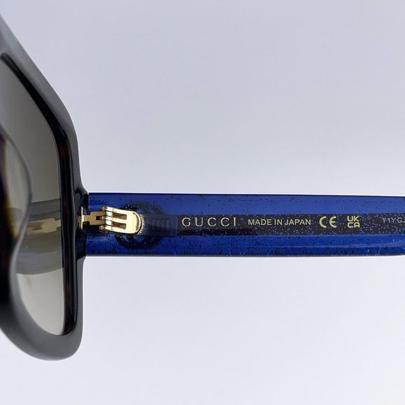 Gucci GG0036SN 004 Sunglasses Havana Blue Brown Gradient Square Women main image 6